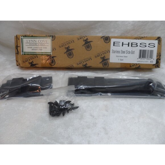 Lynn Cove Foundry Traditional Style Slide Bolt 12″ Stainless Steel Black NEW - Picture 2 of 4